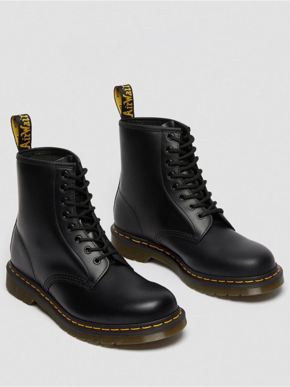 Dr. Martens 1460 Lace Up Boots Black Smooth Leather Size 6